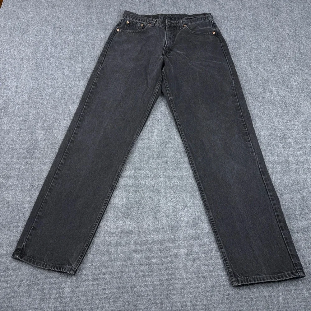Vintage‎ Levi's 565 Wide Leg Jeans Mens 34x36 FITS 32x35 Black Loose Denim Y2K